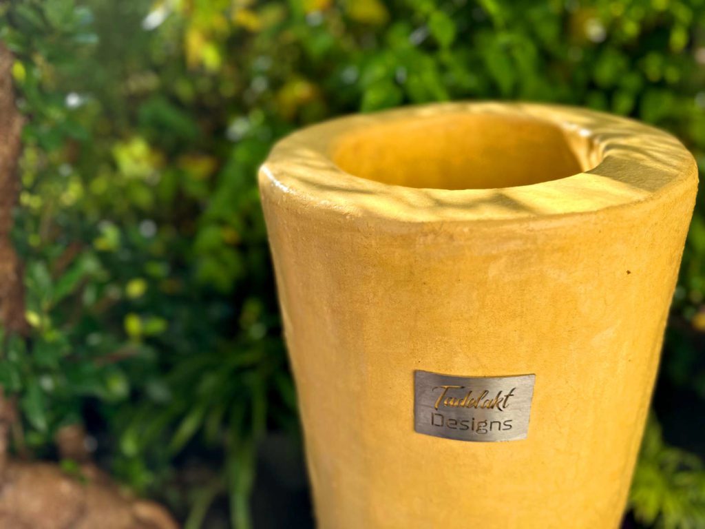 L'Éponge Tube Jaune - Pot en Tadelakt jaune