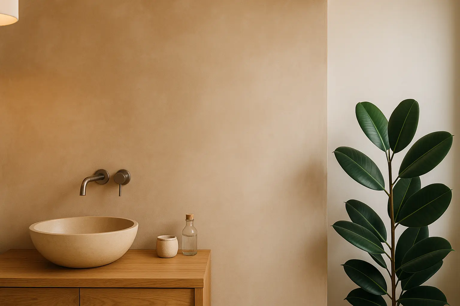 Mur intérieur en tadelakt naturel
