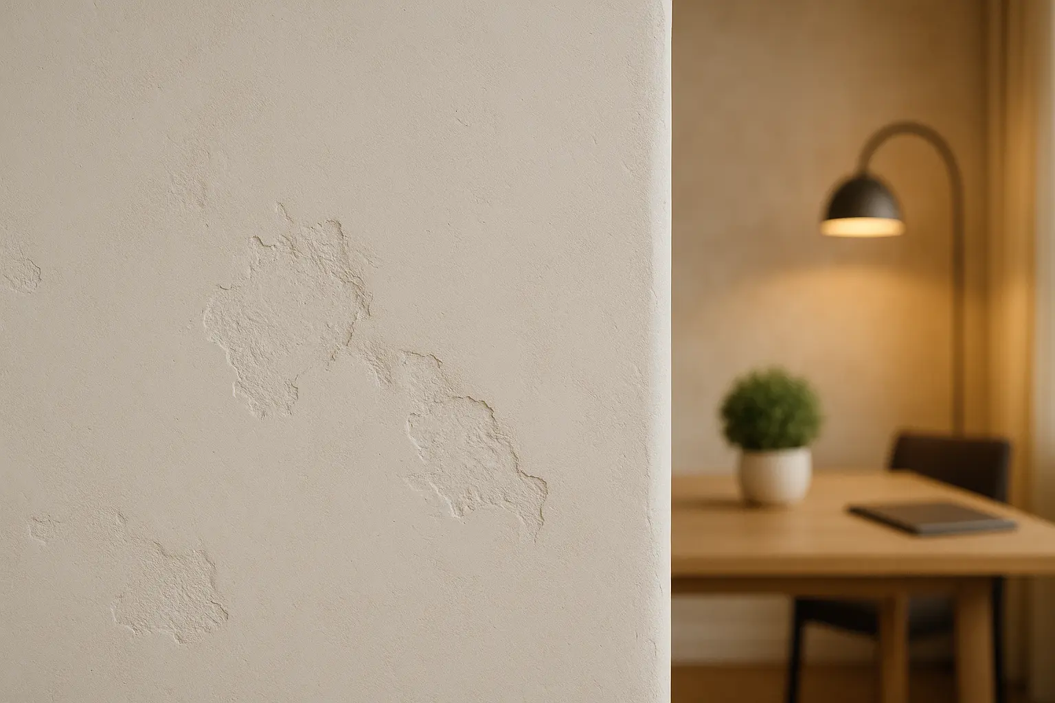 Surface tadelakt mal appliquée