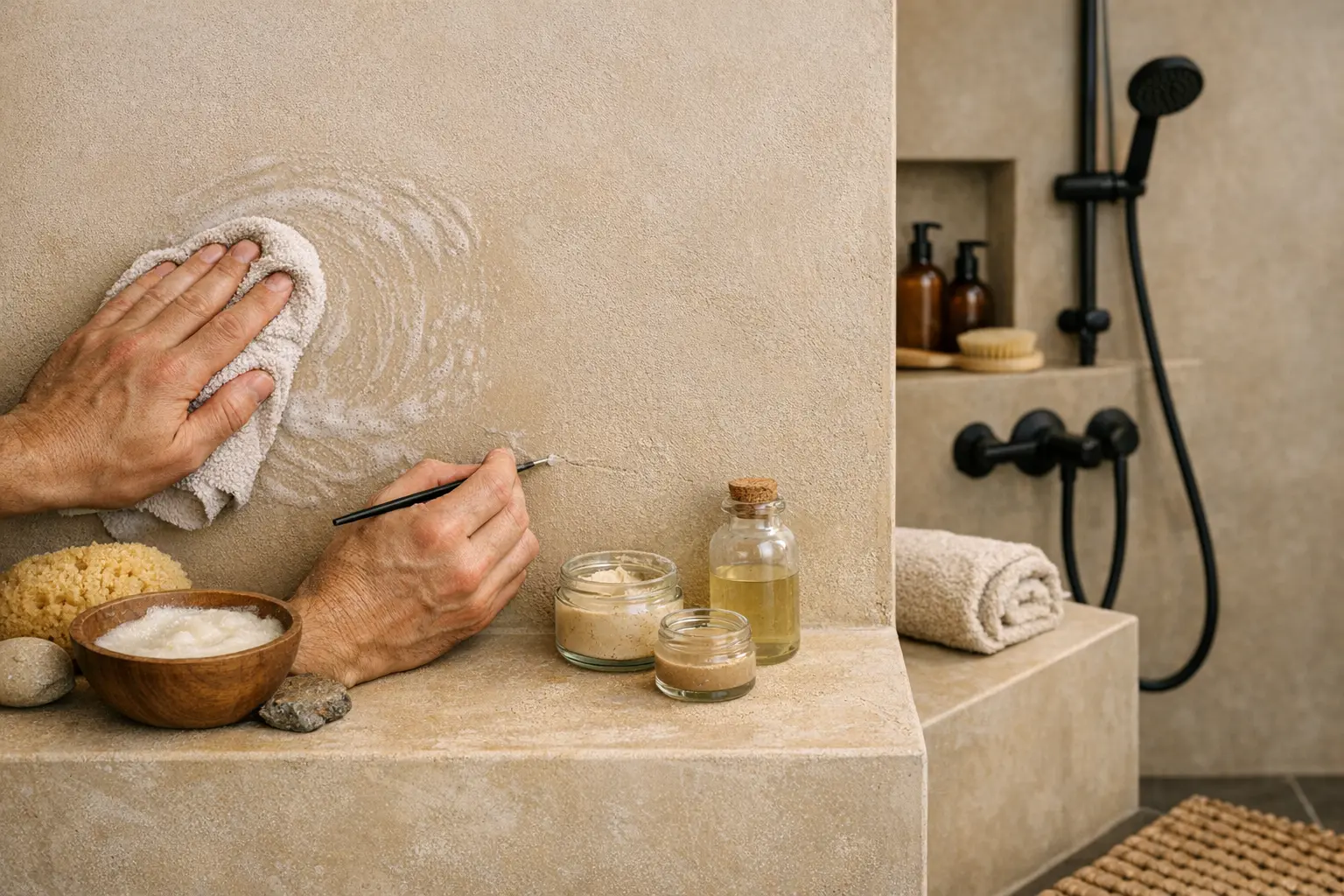 Soin du tadelakt mural