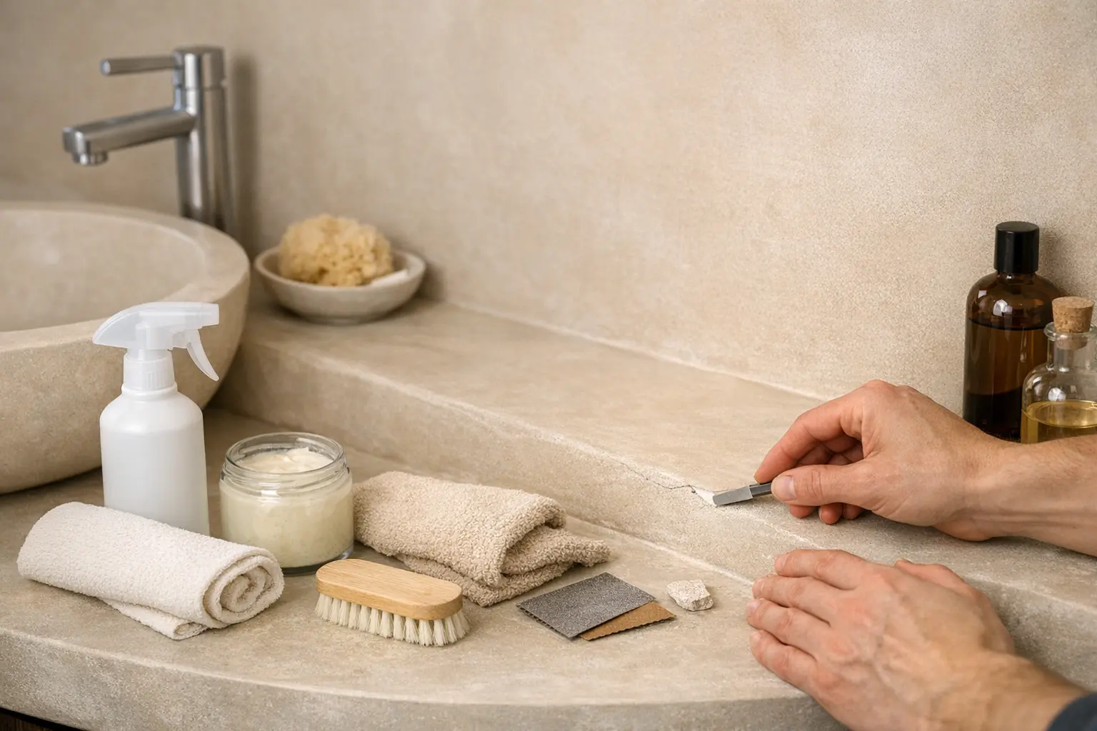 Entretien d&rsquo;un mur tadelakt