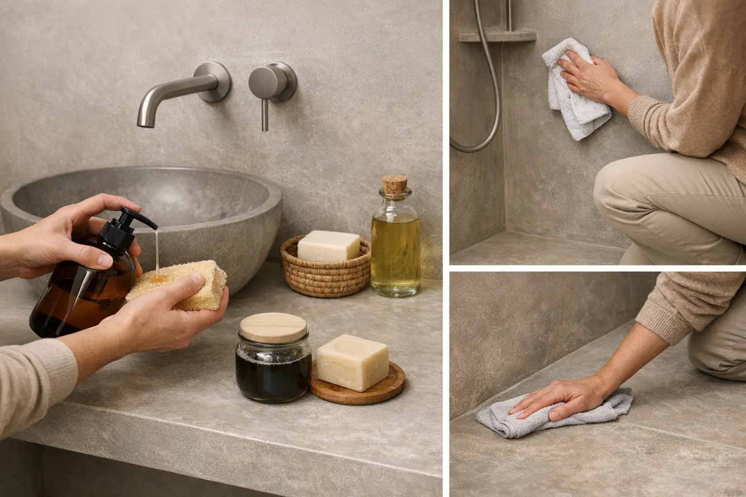 Entretien doux du tadelakt