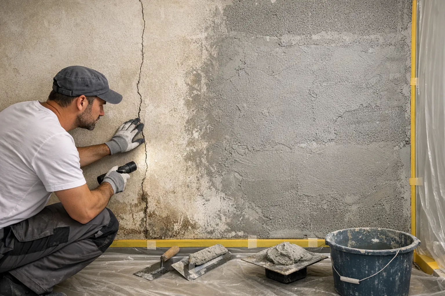 Pr&eacute;paration mur avant tadelakt