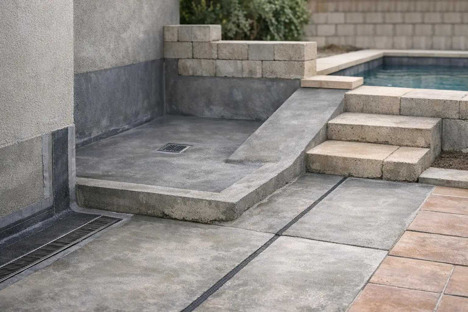 Pr&eacute;paration d&rsquo;une terrasse ext&eacute;rieure