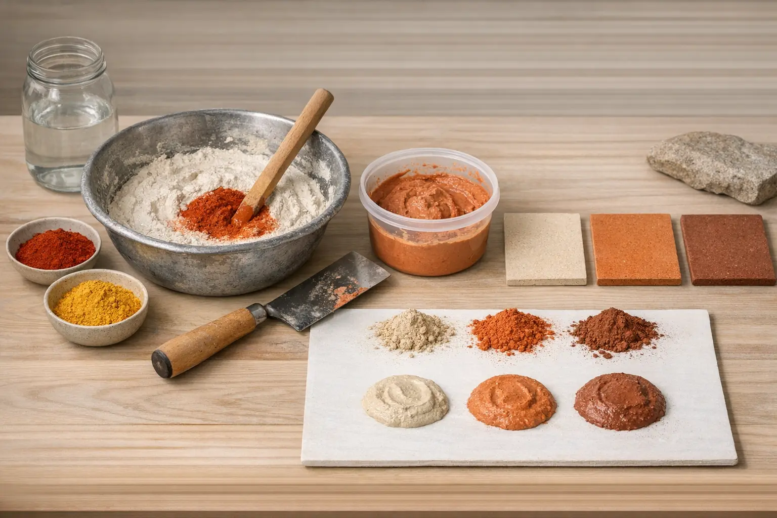 Pr&eacute;paration de pigments tadelakt