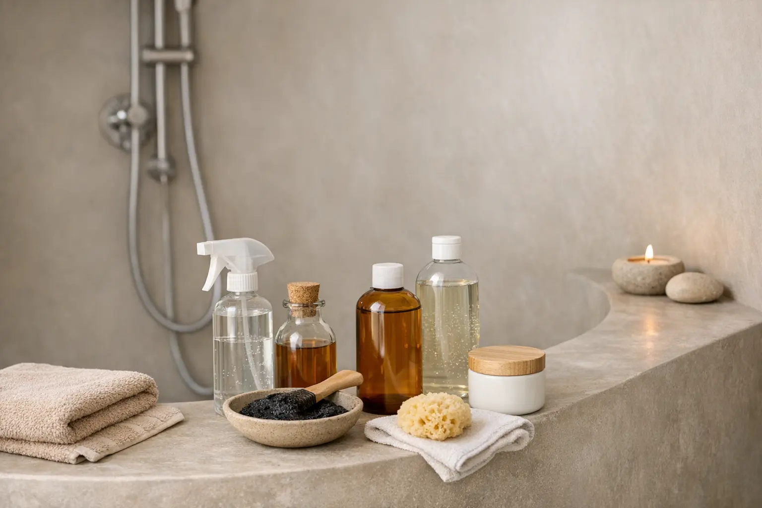 Nettoyage d'un mur en tadelakt