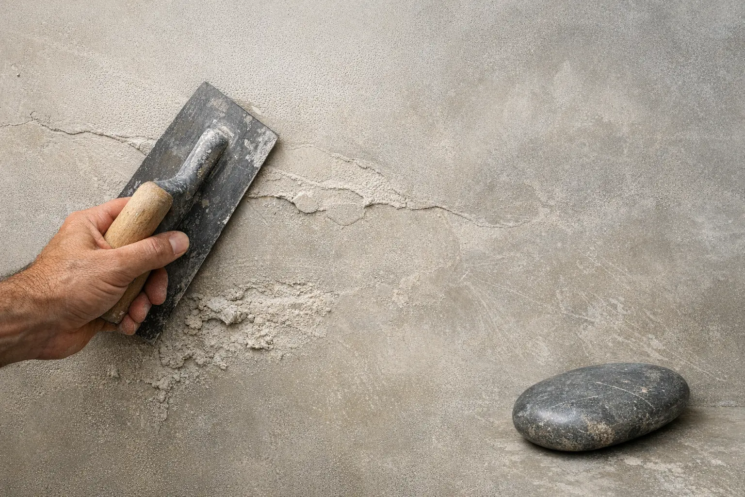 Application manuelle du tadelakt