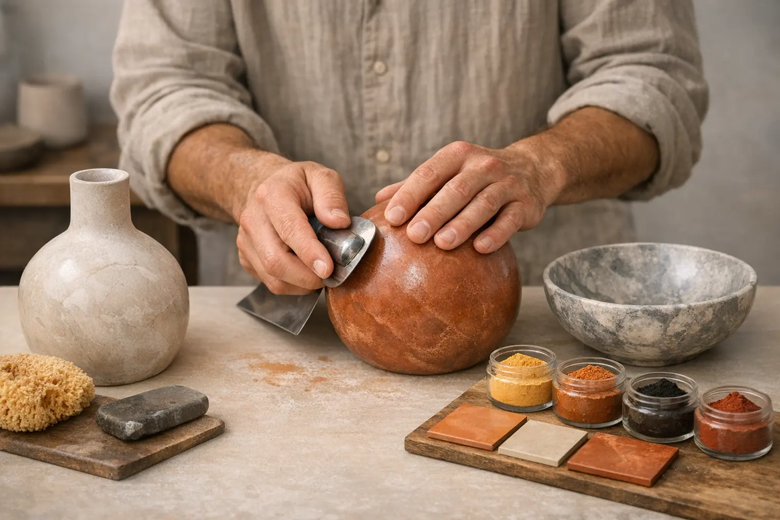 Objets d&eacute;coratifs en tadelakt