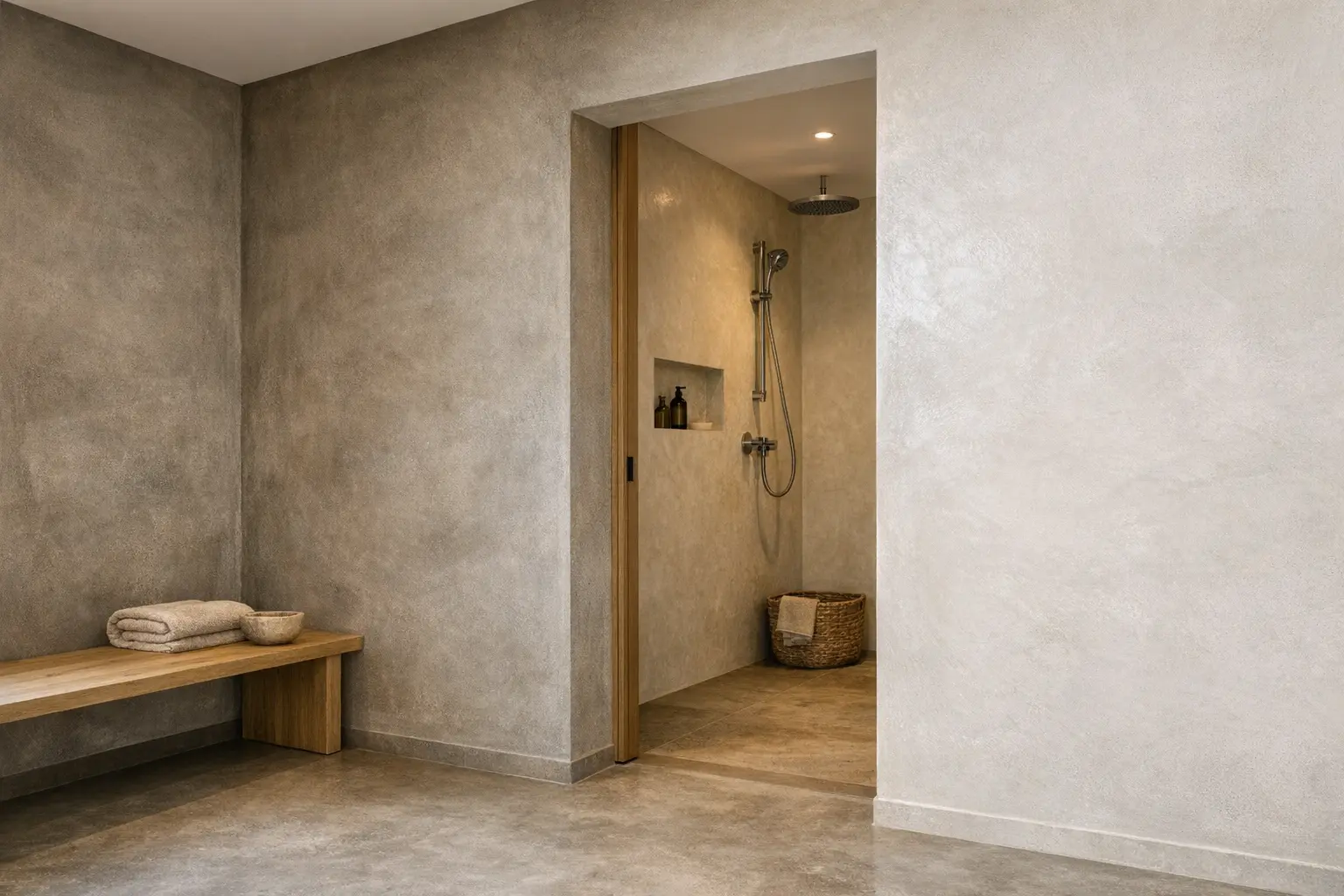 Mur prot&eacute;g&eacute; dans une pi&egrave;ce humide