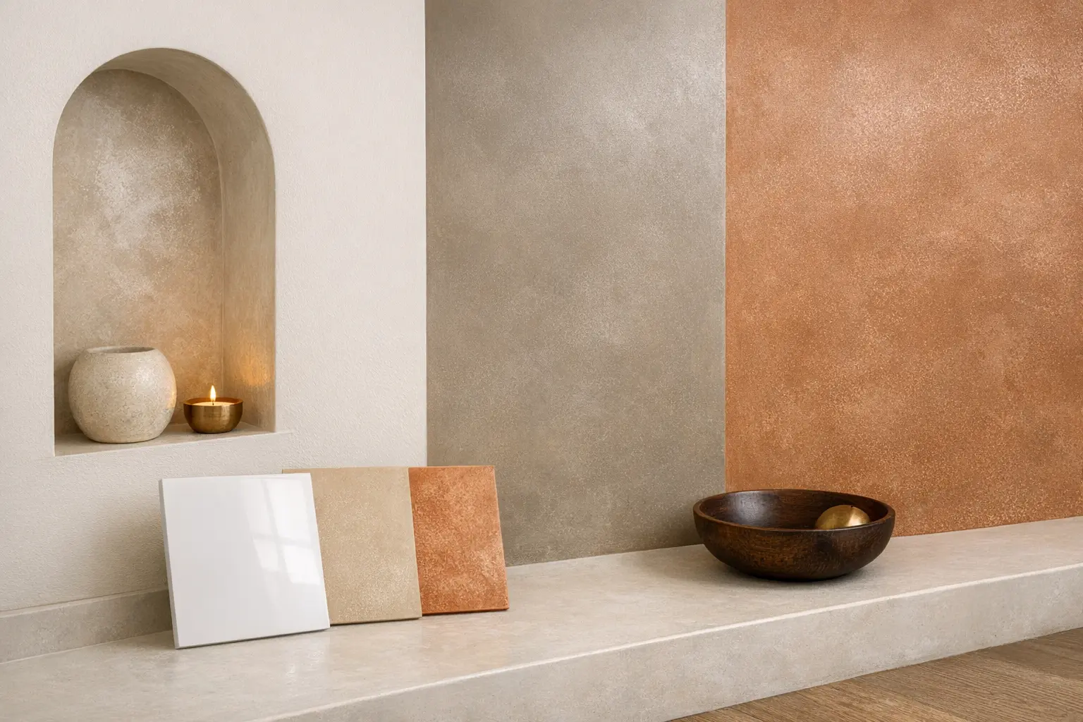 D&eacute;tails mur tadelakt &eacute;l&eacute;gant