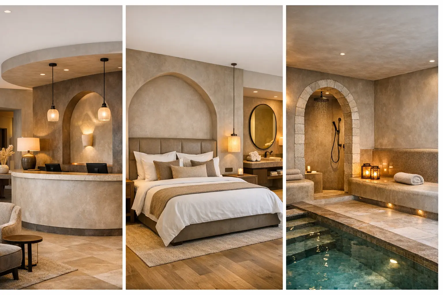 Lobby d'h&ocirc;tel en tadelakt