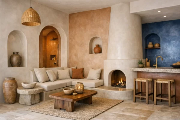 Mur tadelakt mediterraneen