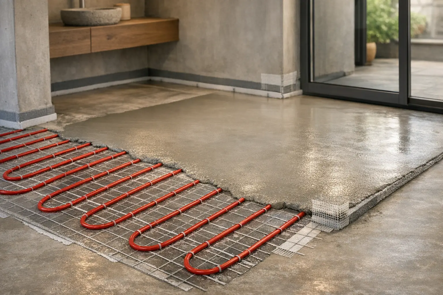 Sol en tadelakt avec chauffage